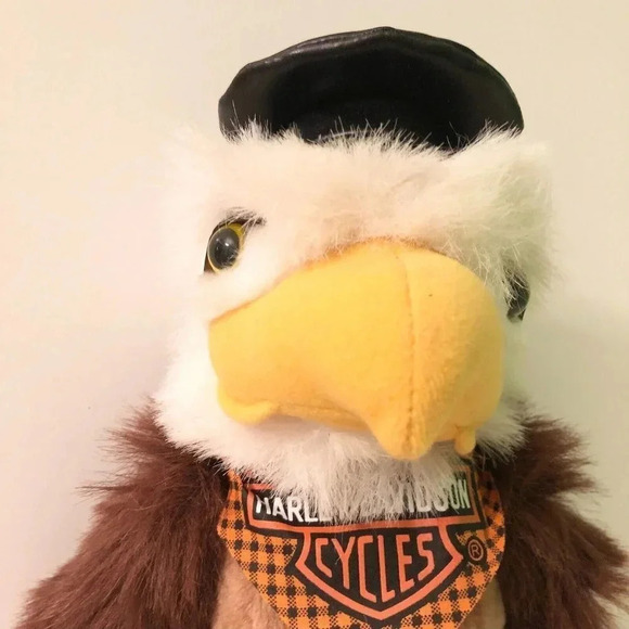 Vintage Harley Davidson Eagle Biker Hog Stuffed Animal  11 Inch Tall Plush Toy - Picture 13 of 15